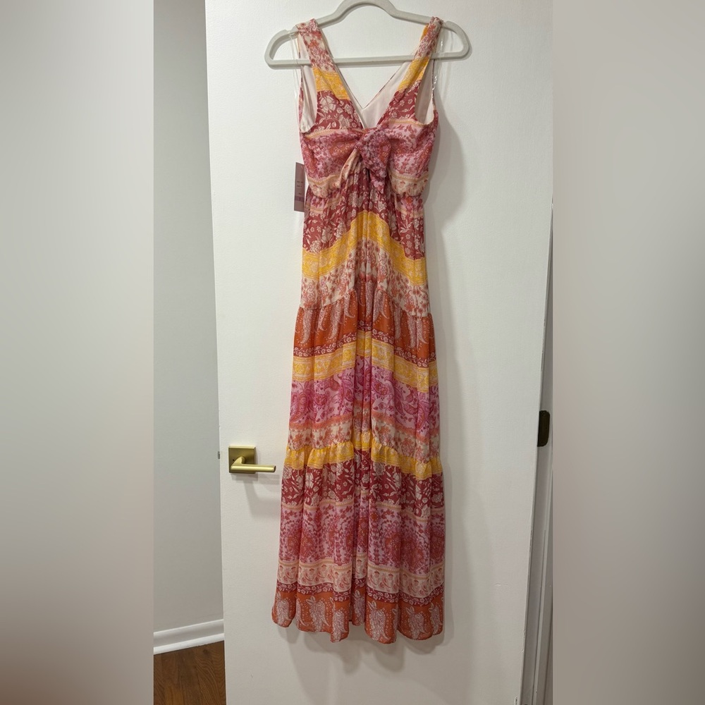 Maison Tara Floral Maxi Dress in Pink, Red, and Yellow